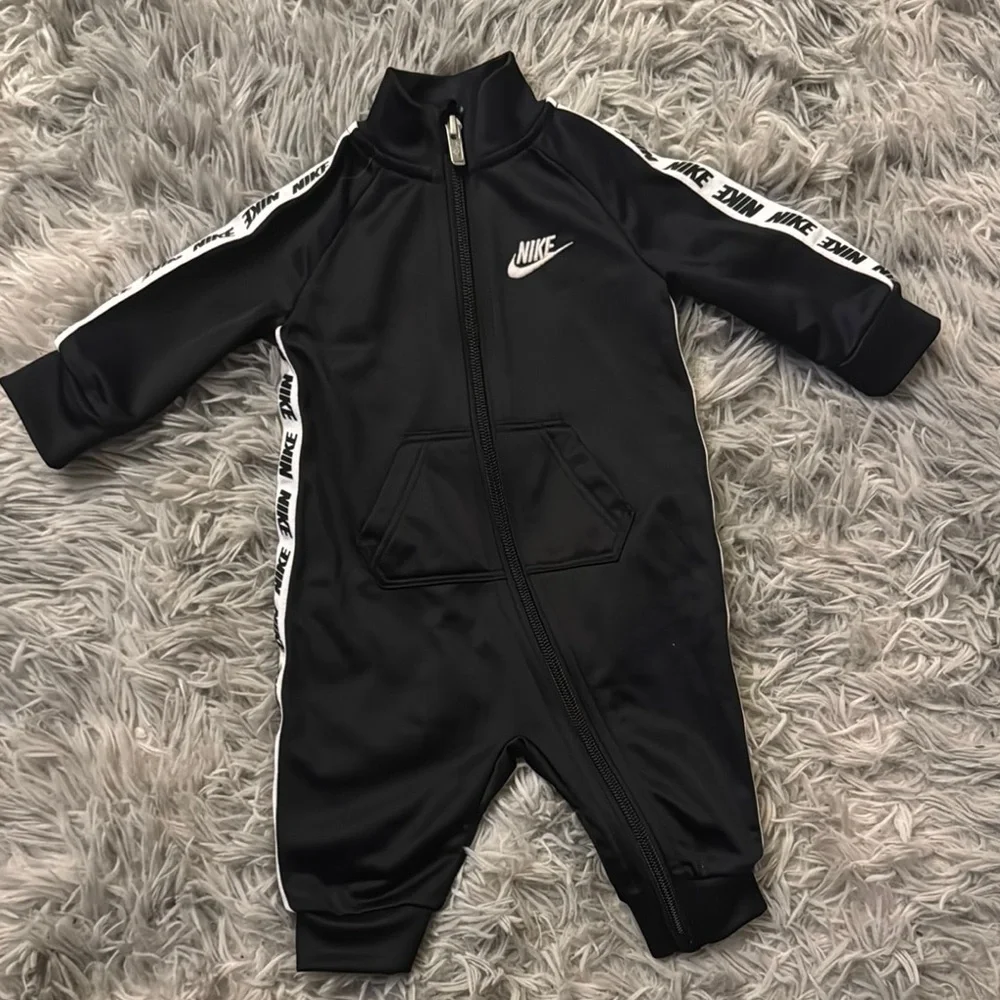 Nike Black Footies One Piece with Ribbed Cuffs